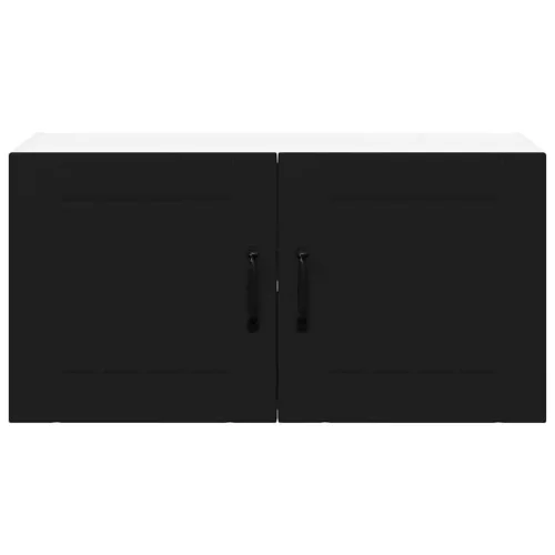  Fali konyhaszekrény polcokkal Fekete 80 x 31 x 40 cm Faanyag