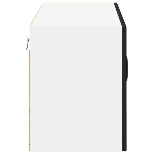  Fali konyhaszekrény polcokkal Fekete 80 x 31 x 40 cm Faanyag