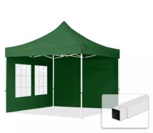   Professional összecsukható sátrak ECO 3300g/m2 ponyvával, acélszerkezettel, 2 oldalfallal - 3x3m zöld
