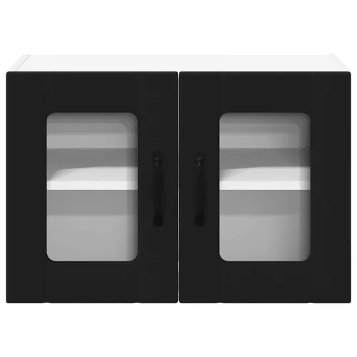  Fali konyhaszekrény polcokkal Fekete 60 x 31 x 40 cm Faanyag