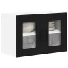  Fali konyhaszekrény 2 pcs Fekete 60 x 31 x 40 cm Faanyag