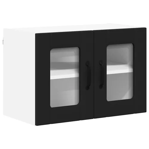 Fali konyhaszekrény 2 pcs Fekete 60 x 31 x 40 cm Faanyag