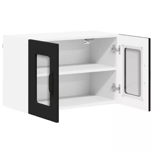 Fali konyhaszekrény 2 pcs Fekete 60 x 31 x 40 cm Faanyag