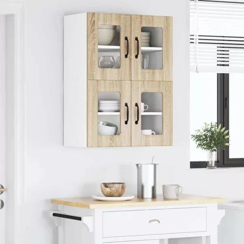  Fali konyhaszekrény 2 pcs Sonoma tölgy 60 x 31 x 40 cm Faanyag