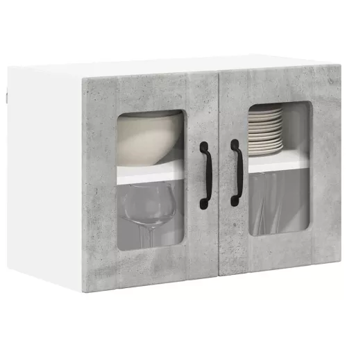  Fali konyhaszekrény 2 pcs Beton Szürke 60 x 31 x 40 cm Faanyag