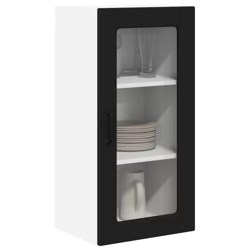 Fali konyhaszekrény 2 pcs Fekete 40 x 31 x 80 cm Faanyag