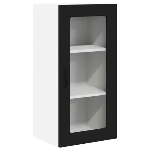  Fali konyhaszekrény 2 pcs Fekete 40 x 31 x 80 cm Faanyag