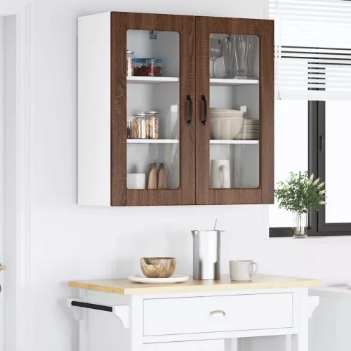  Fali konyhaszekrény 2 pcs Barna Tölgy 40 x 31 x 80 cm Faanyag
