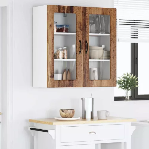  Fali konyhaszekrény 2 pcs Öreg fa 40 x 31 x 80 cm Faanyag