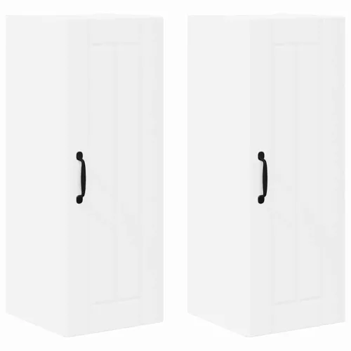  Fali konyhaszekrény ajtóval 2 pcs Fehér 30 x 31 x 80 cm Faanyag