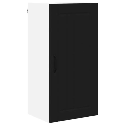  Fali konyhaszekrény polcokkal Fekete 40 x 31 x 80 cm Faanyag