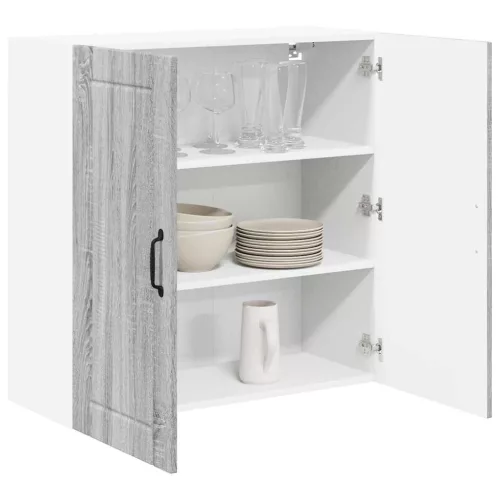  Fali konyhaszekrény Szürke Sonoma 80 x 31 x 80 cm Faanyag