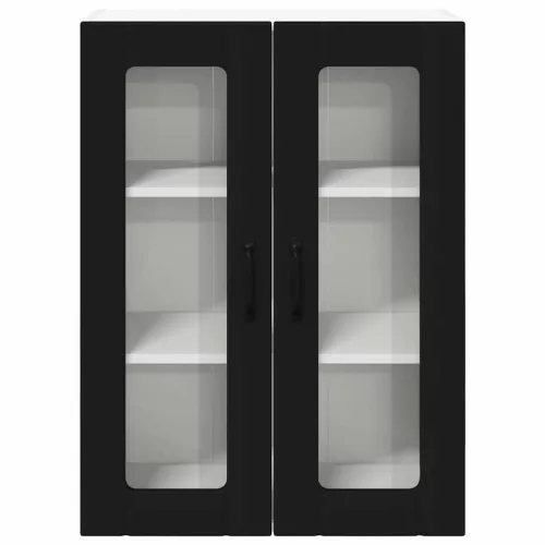  Fali konyhaszekrény polcokkal Fekete 60 x 31 x 80 cm Faanyag