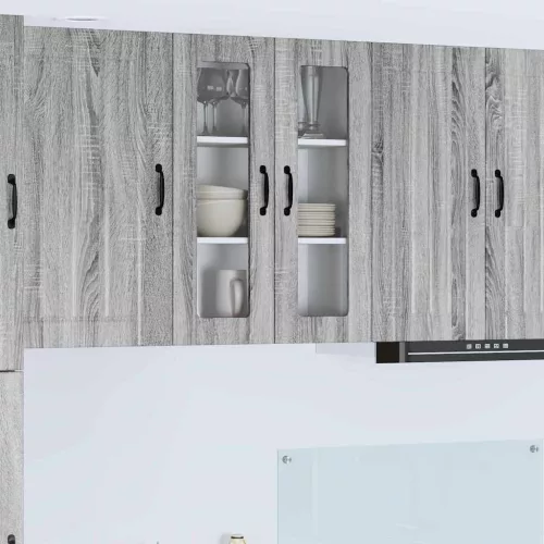  Fali konyhaszekrény Szürke Sonoma 60 x 31 x 80 cm Faanyag