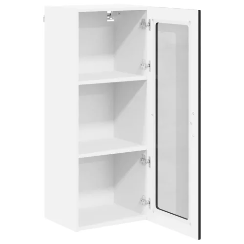  Fali konyhaszekrény polcokkal Fekete 40 x 31 x 100 cm Faanyag