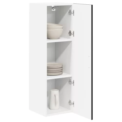  Fali konyhaszekrény polcokkal Fekete 30 x 31 x 100 cm Faanyag