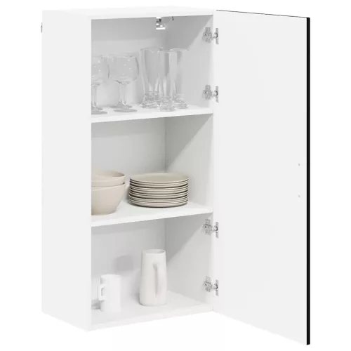  Fali konyhaszekrény polcokkal Fekete 50 x 31 x 100 cm Faanyag