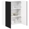 Fali konyhaszekrény polcokkal Fekete 80 x 31 x 100 cm Faanyag