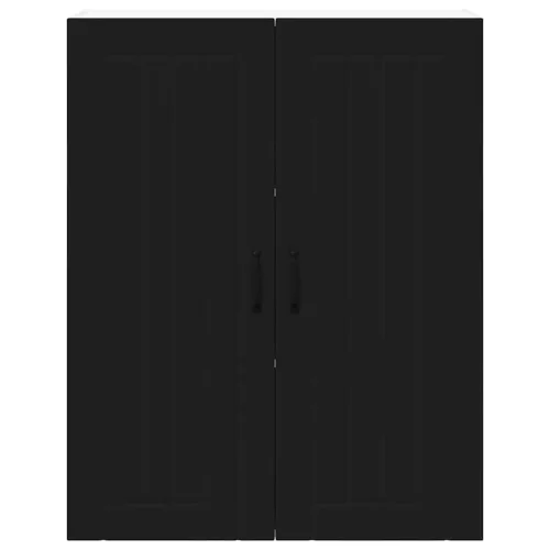  Fali konyhaszekrény polcokkal Fekete 80 x 31 x 100 cm Faanyag