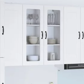    Fali konyhaszekrény Magasfényű fehér 80 x 31 x 100 cm Faanyag