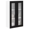  Fali konyhaszekrény polcokkal Fekete 60 x 31 x 100 cm Faanyag