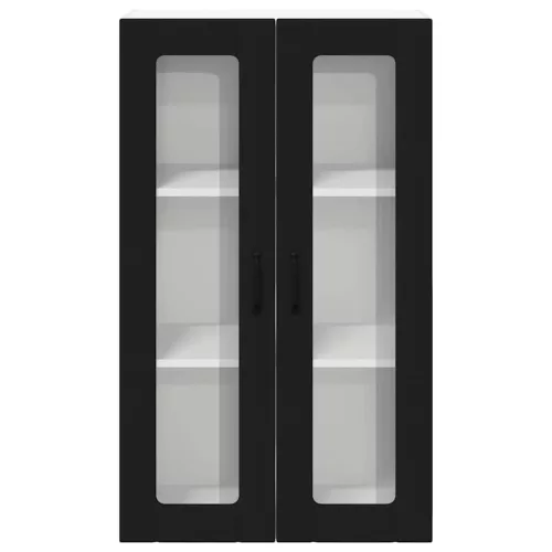 Fali konyhaszekrény polcokkal Fekete 60 x 31 x 100 cm Faanyag