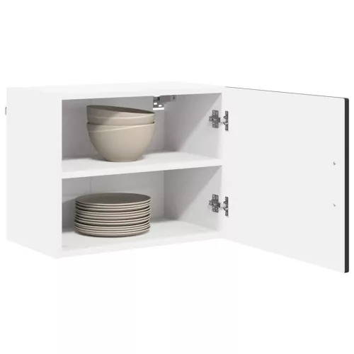  Fali konyhaszekrény polcokkal Fekete 50 x 31 x 40 cm Faanyag