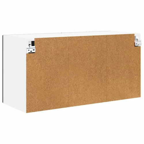  Fali konyhaszekrény polcokkal Fekete 80 x 31 x 40 cm Faanyag