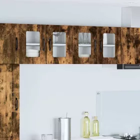    Fali konyhaszekrény 2 pcs Füstölt tölgy 60 x 31 x 40 cm Faanyag