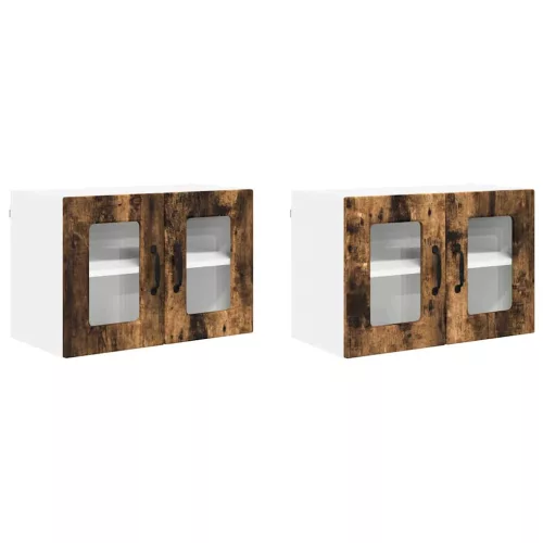  Fali konyhaszekrény 2 pcs Füstölt tölgy 60 x 31 x 40 cm Faanyag