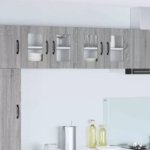  Fali konyhaszekrény 2 pcs Szürke Sonoma 60 x 31 x 40 cm Faanyag