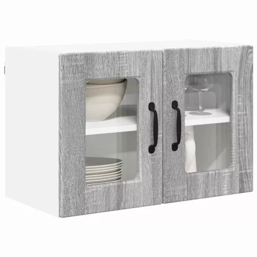  Fali konyhaszekrény 2 pcs Szürke Sonoma 60 x 31 x 40 cm Faanyag