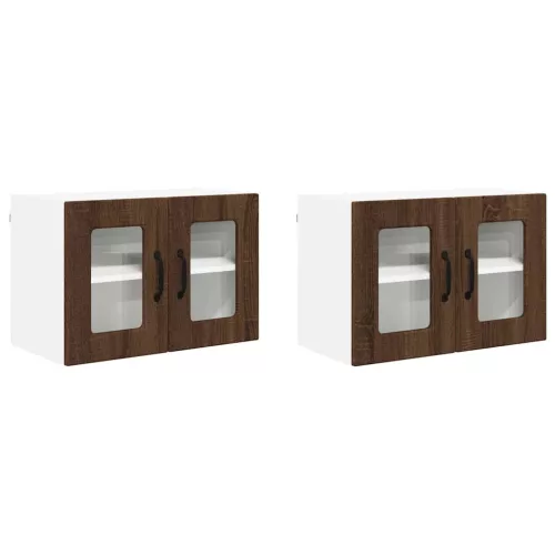  Fali konyhaszekrény 2 pcs Barna Tölgy 60 x 31 x 40 cm Faanyag