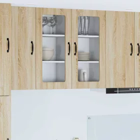    Fali konyhaszekrény 2 pcs Sonoma tölgy 40 x 31 x 80 cm Faanyag