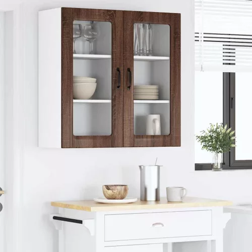  Fali konyhaszekrény 2 pcs Barna Tölgy 40 x 31 x 80 cm Faanyag