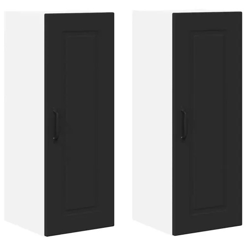  Fali konyhaszekrény 2 pcs Fekete 30 x 31 x 80 cm Faanyag