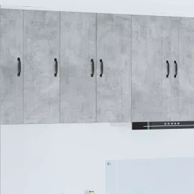   Fali konyhaszekrény 2 pcs Beton Szürke 30 x 31 x 80 cm Faanyag