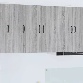    Fali konyhaszekrény 2 pcs Szürke Sonoma 30 x 31 x 80 cm Faanyag