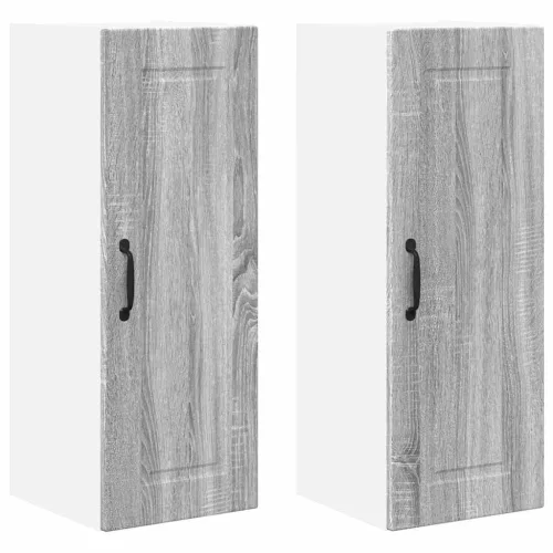  Fali konyhaszekrény 2 pcs Szürke Sonoma 30 x 31 x 80 cm Faanyag