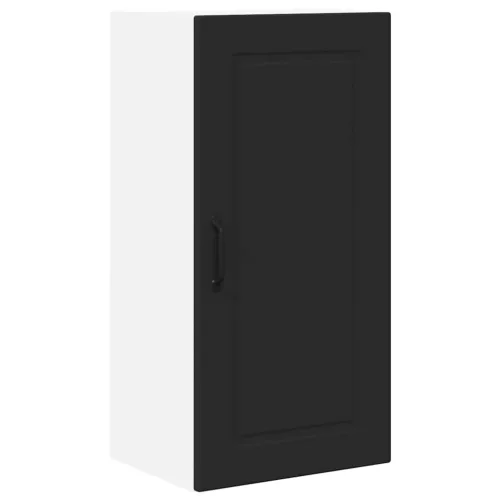 Fali konyhaszekrény polcokkal Fekete 40 x 31 x 80 cm Faanyag