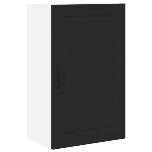  Fali konyhaszekrény polcokkal Fekete 50 x 31 x 80 cm Faanyag