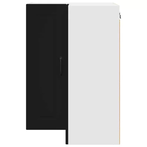  Fali konyhaszekrény polcokkal Fekete 57 x 57 x 80 cm Faanyag