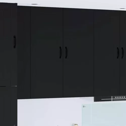  Fali konyhaszekrény polcokkal Fekete 40 x 31 x 100 cm Faanyag