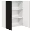  Fali konyhaszekrény polcokkal Fekete 80 x 31 x 100 cm Faanyag