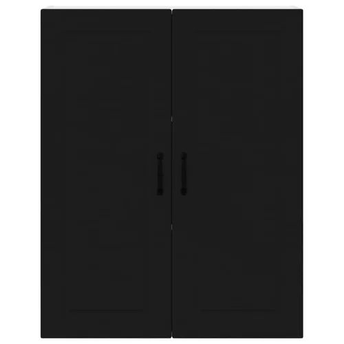  Fali konyhaszekrény polcokkal Fekete 80 x 31 x 100 cm Faanyag