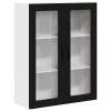  Fali konyhaszekrény polcokkal Fekete 80 x 31 x 100 cm Faanyag