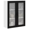  Fali konyhaszekrény polcokkal Fekete 80 x 31 x 100 cm Faanyag