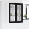  Fali konyhaszekrény polcokkal Fekete 80 x 31 x 100 cm Faanyag
