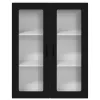  Fali konyhaszekrény polcokkal Fekete 80 x 31 x 100 cm Faanyag