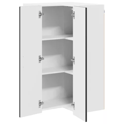  Fali konyhaszekrény polcokkal Fekete 57 x 57 x 100 cm Faanyag